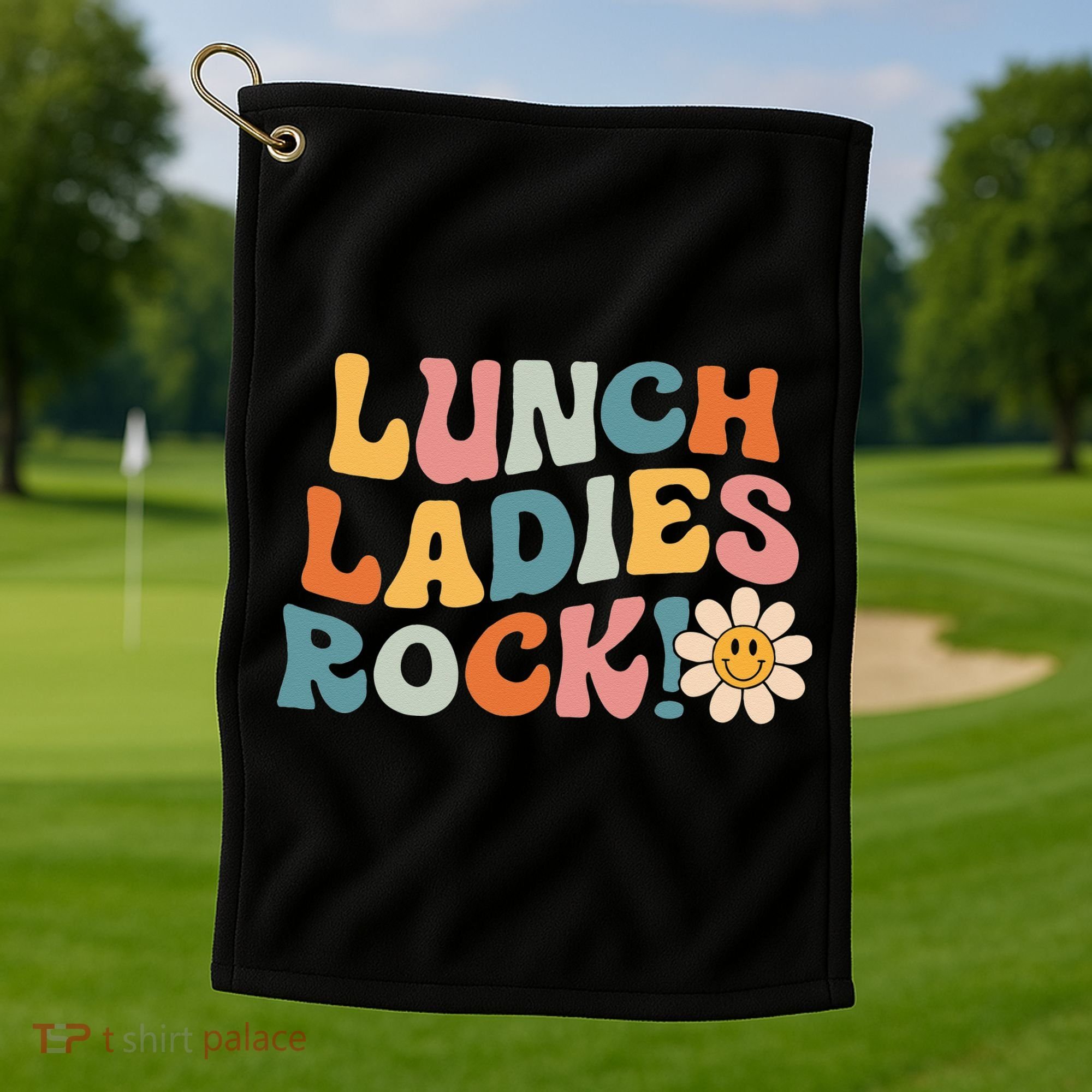 Lunch Ladies Rock! Retro Lunch Ladies Squad Cafeteria Crew Golf Towel