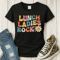 Lunch Ladies Rock! Retro Lunch Ladies Squad Cafeteria Crew Women's T-Shirt thumb 3