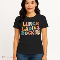 Lunch Ladies Rock! Retro Lunch Ladies Squad Cafeteria Crew Women's T-Shirt thumb 4