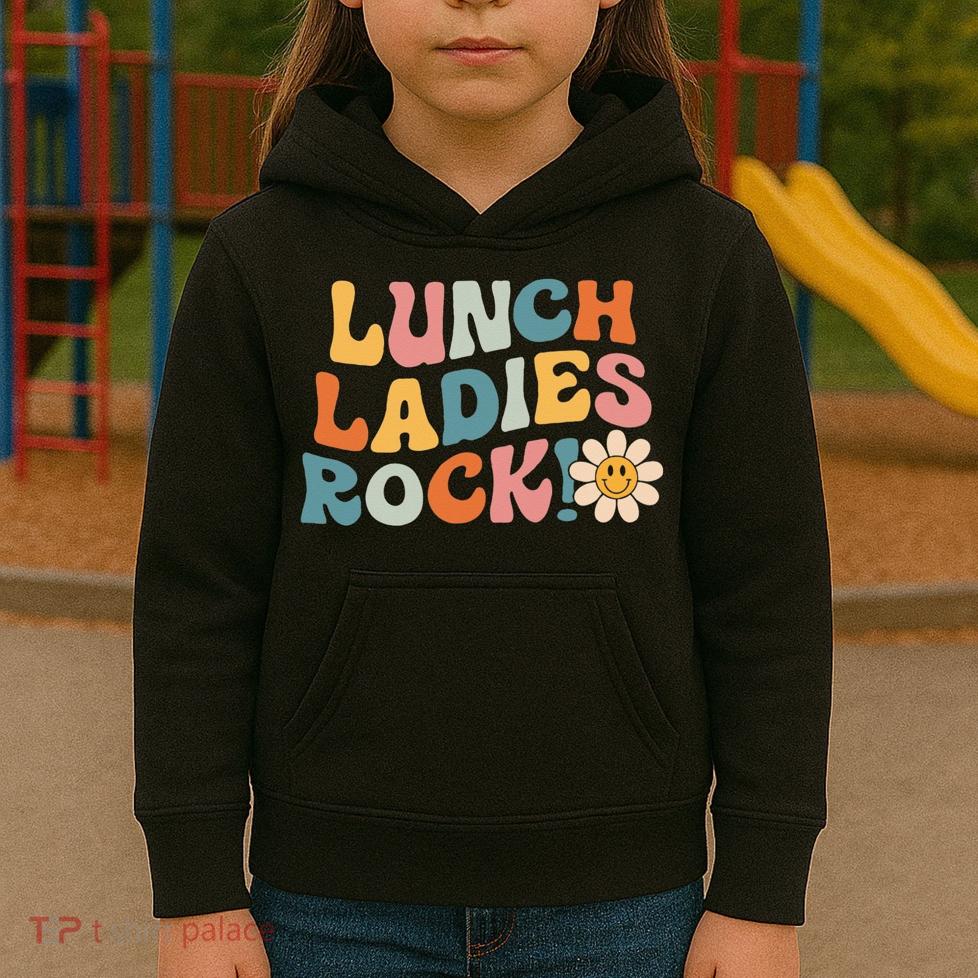 Lunch Ladies Rock! Retro Lunch Ladies Squad Cafeteria Crew Kids Hoodie