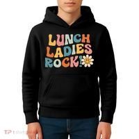 Lunch Ladies Rock! Retro Lunch Ladies Squad Cafeteria Crew Kids Hoodie thumb 4