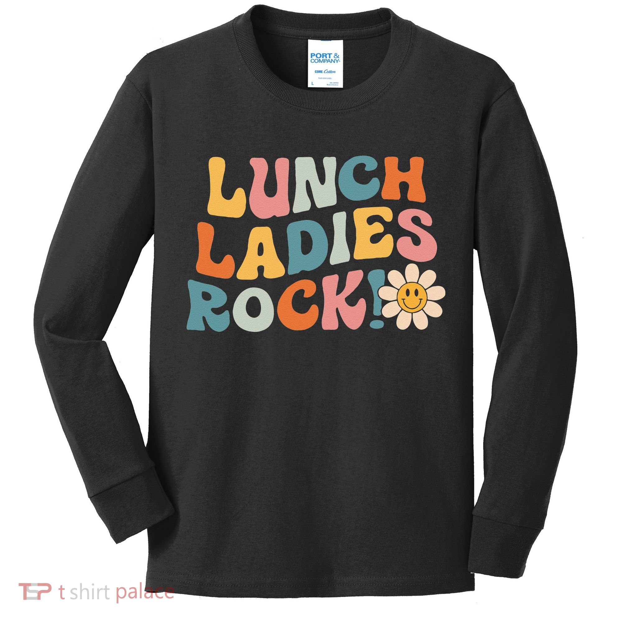 Lunch Ladies Rock! Retro Lunch Ladies Squad Cafeteria Crew Kids Long Sleeve Shirt