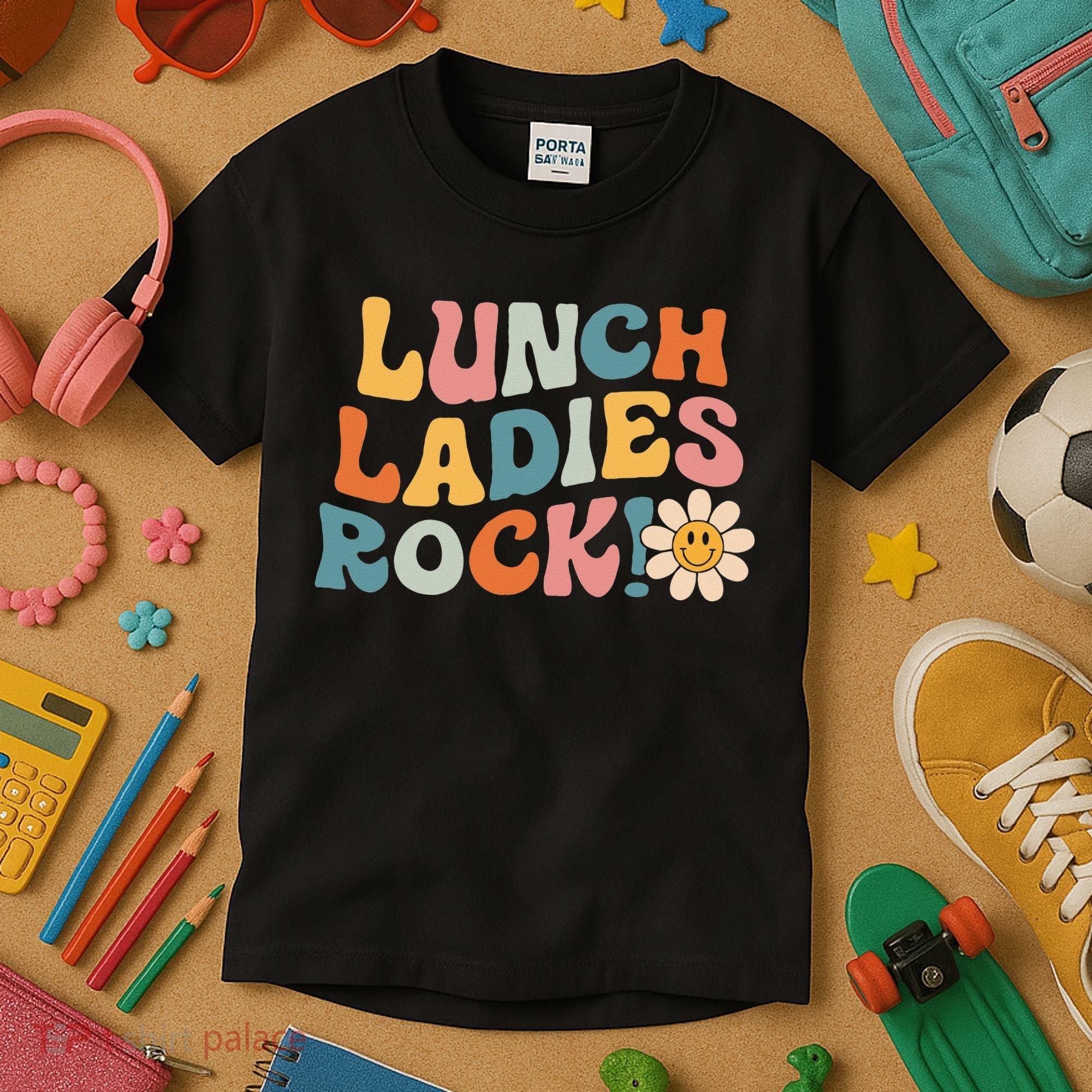 Lunch Ladies Rock! Retro Lunch Ladies Squad Cafeteria Crew Kids T-Shirt