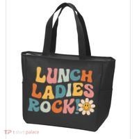 Lunch Ladies Rock! Retro Lunch Ladies Squad Cafeteria Crew Tote Bag thumb 3