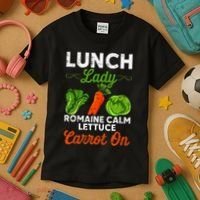 Lunch Lady Squad Cafeteria Worker Dinner Lady Cooking Kids T-Shirt thumb 3