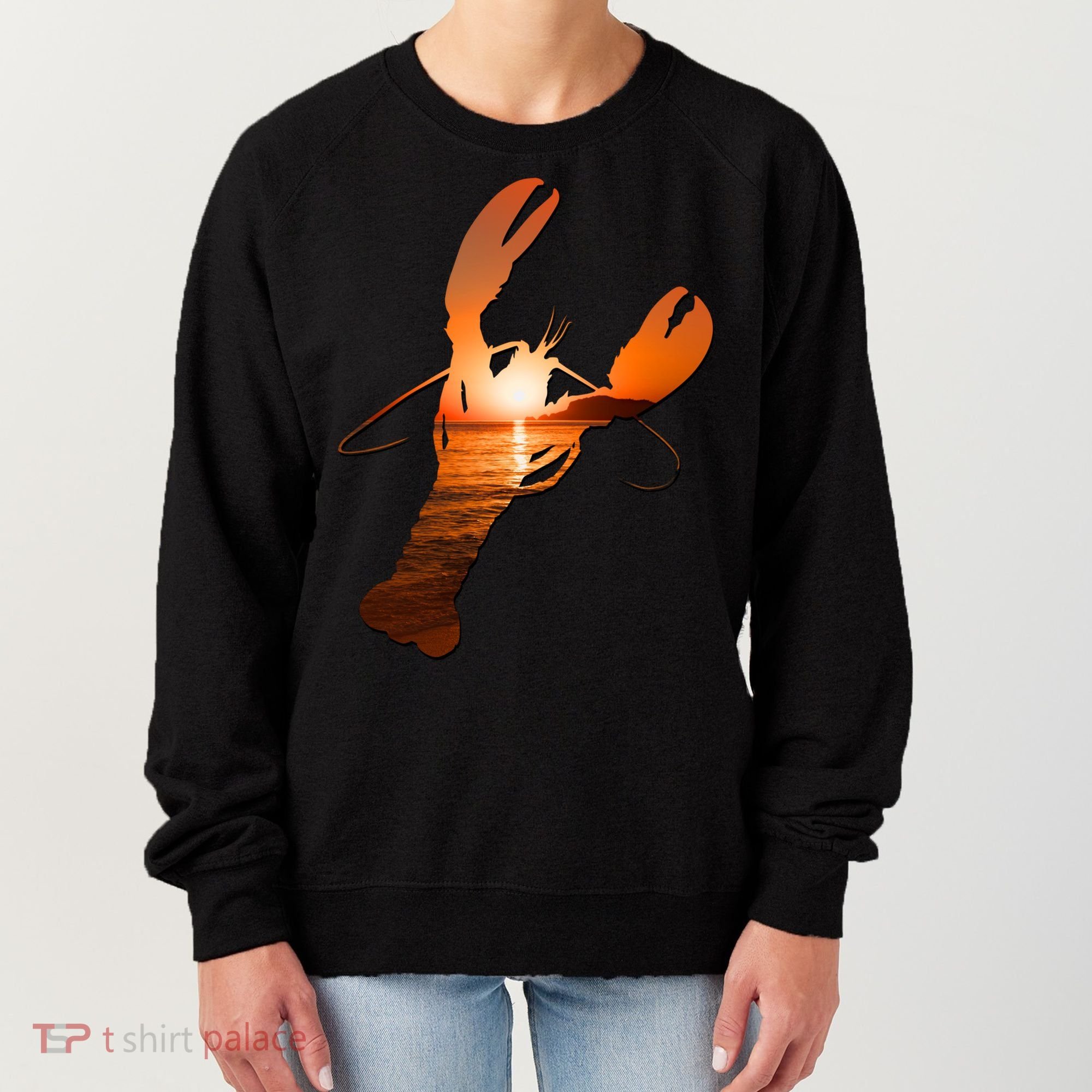 Lobster Lovers Silhouette Earth Day And Ocean Week Meaningful Gift Women's Sweatshirt