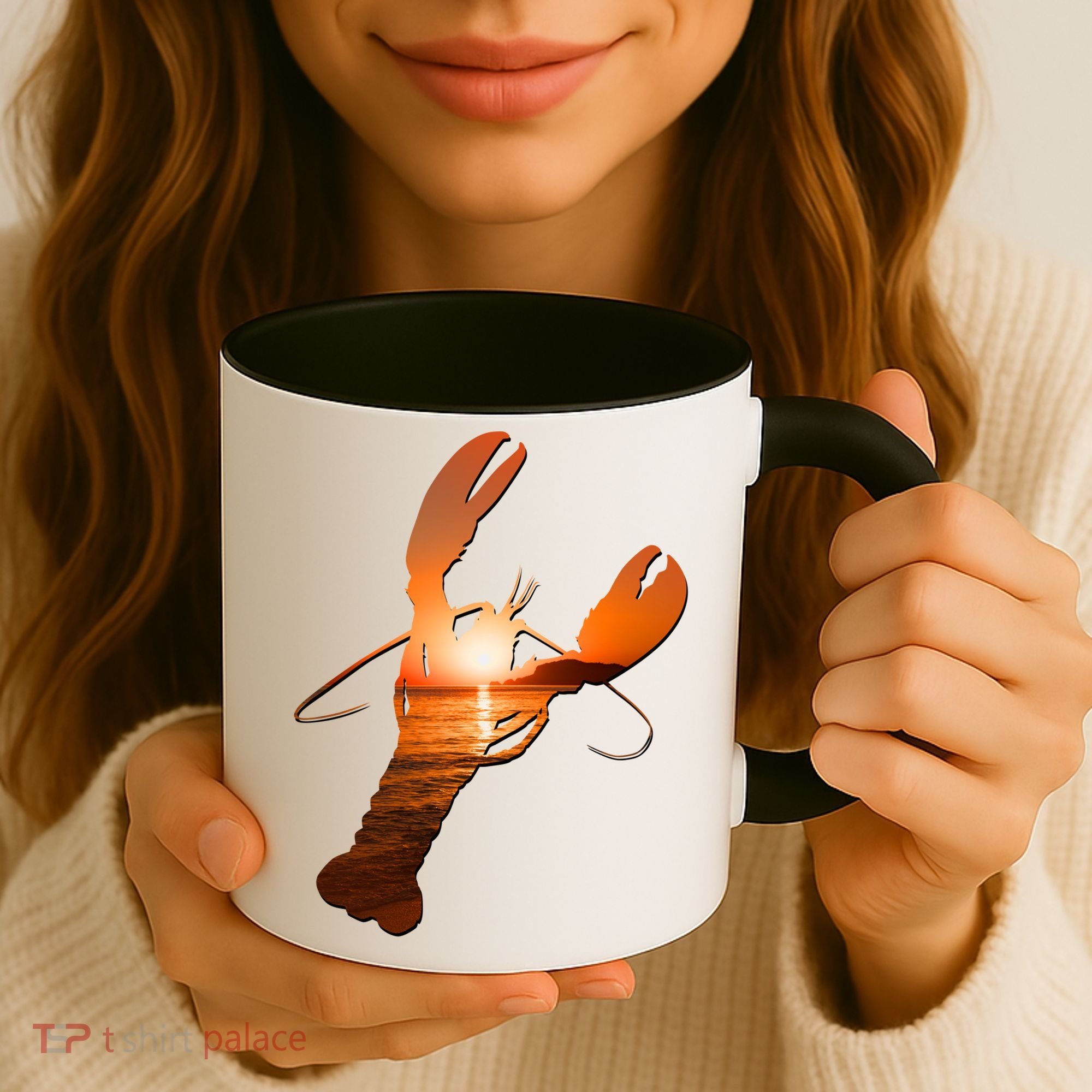 Lobster Lovers Silhouette Earth Day And Ocean Week Meaningful Gift Coffee Mug