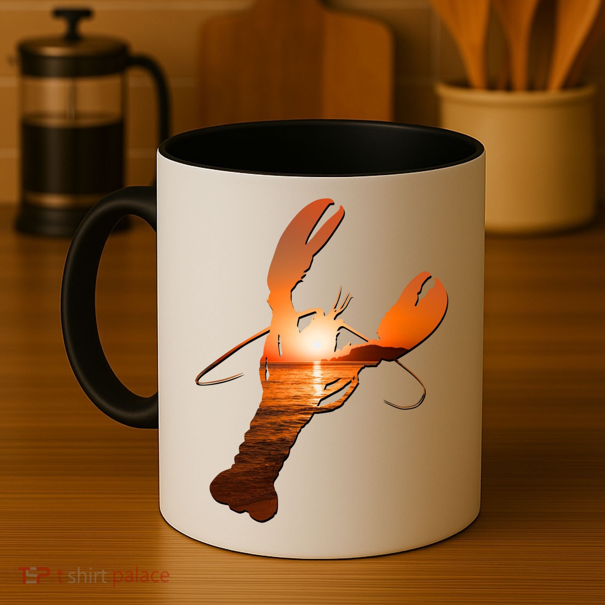 Lobster Lovers Silhouette Earth Day And Ocean Week Meaningful Gift Coffee Mug