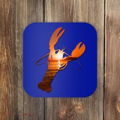 Lobster Lovers Silhouette Earth Day And Ocean Week Meaningful Gift Coaster