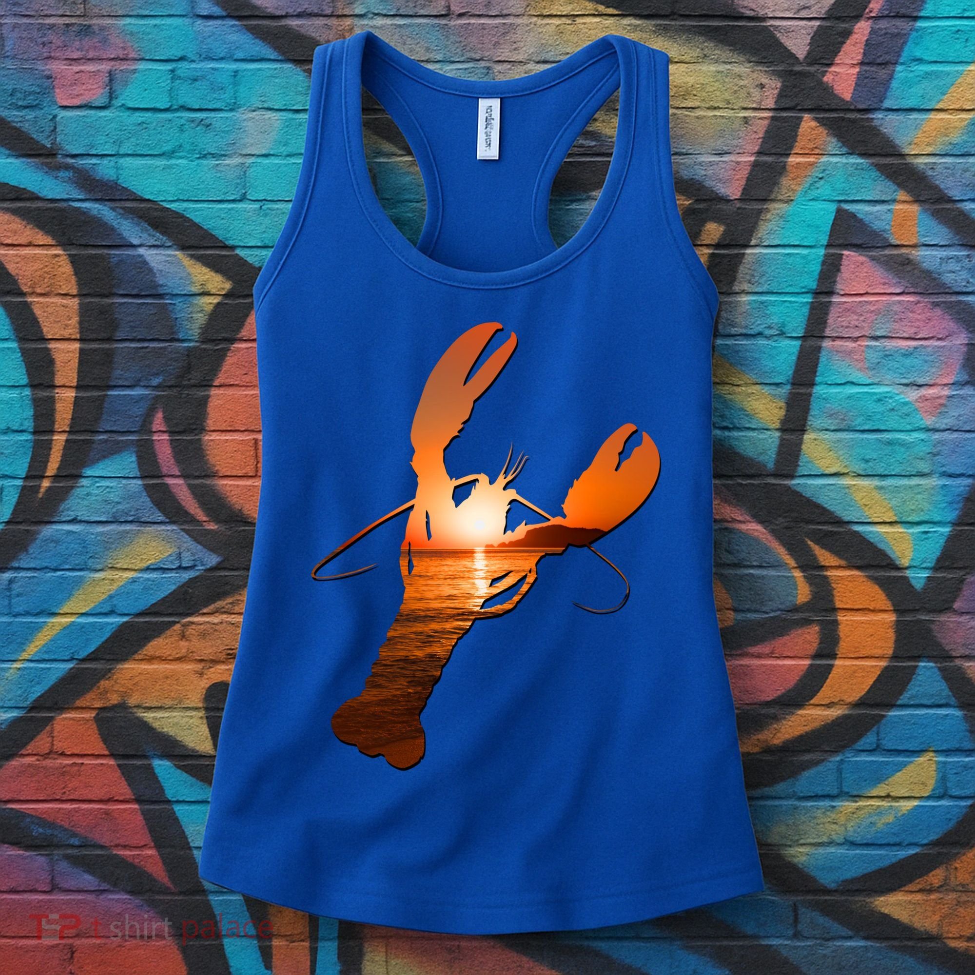 Lobster Lovers Silhouette Earth Day And Ocean Week Meaningful Gift Women's Tank Top