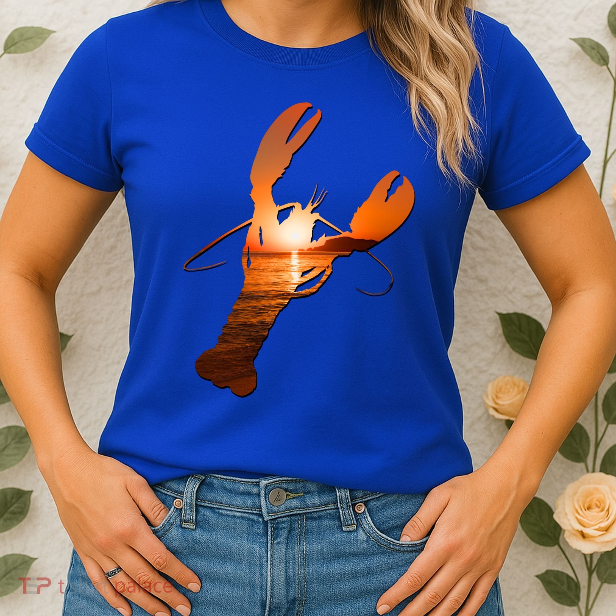 Lobster Lovers Silhouette Earth Day And Ocean Week Meaningful Gift Women's T-Shirt