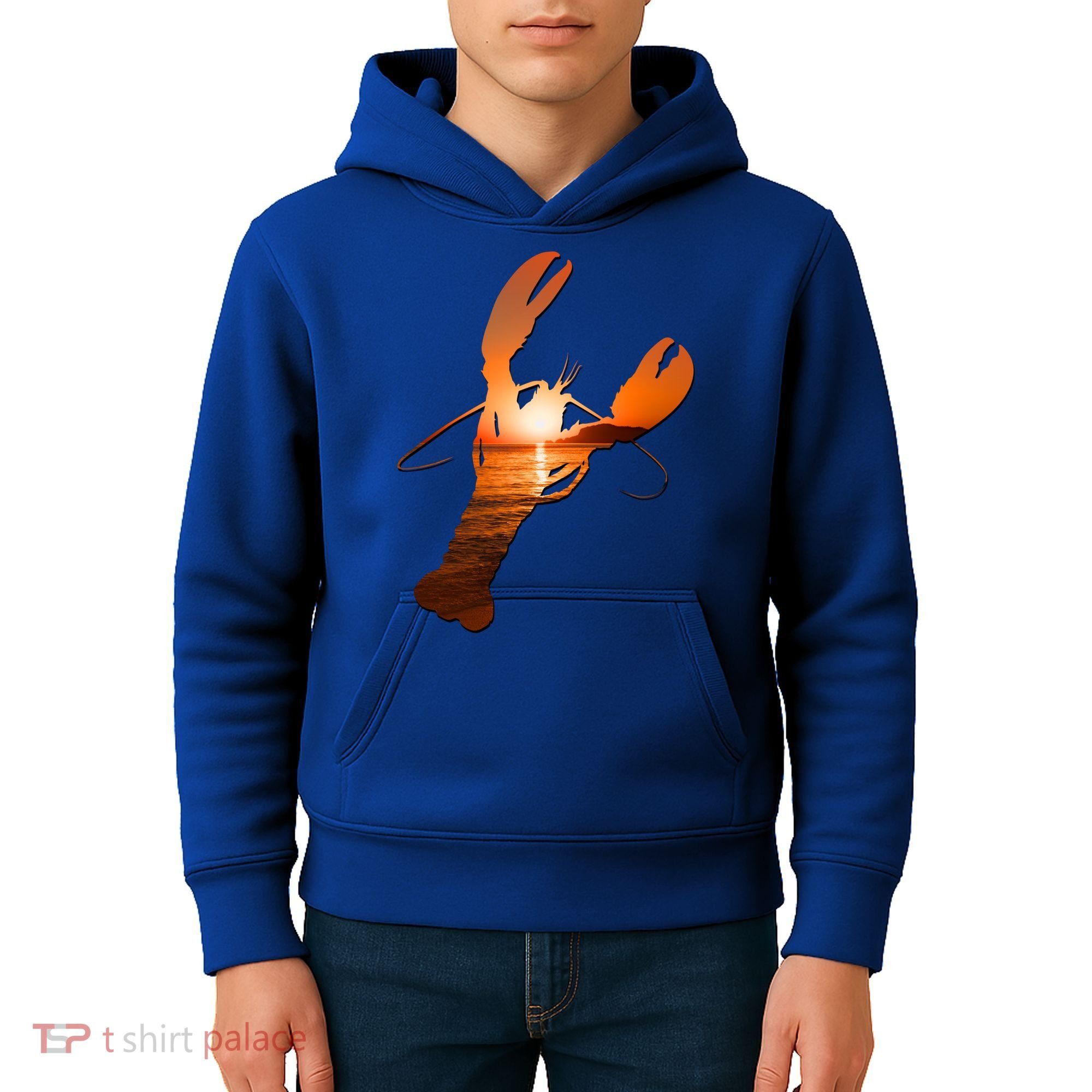 Lobster Lovers Silhouette Earth Day And Ocean Week Meaningful Gift Kids Hoodie