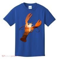 Lobster Lovers Silhouette Earth Day And Ocean Week Meaningful Gift Kids T-Shirt thumb 0
