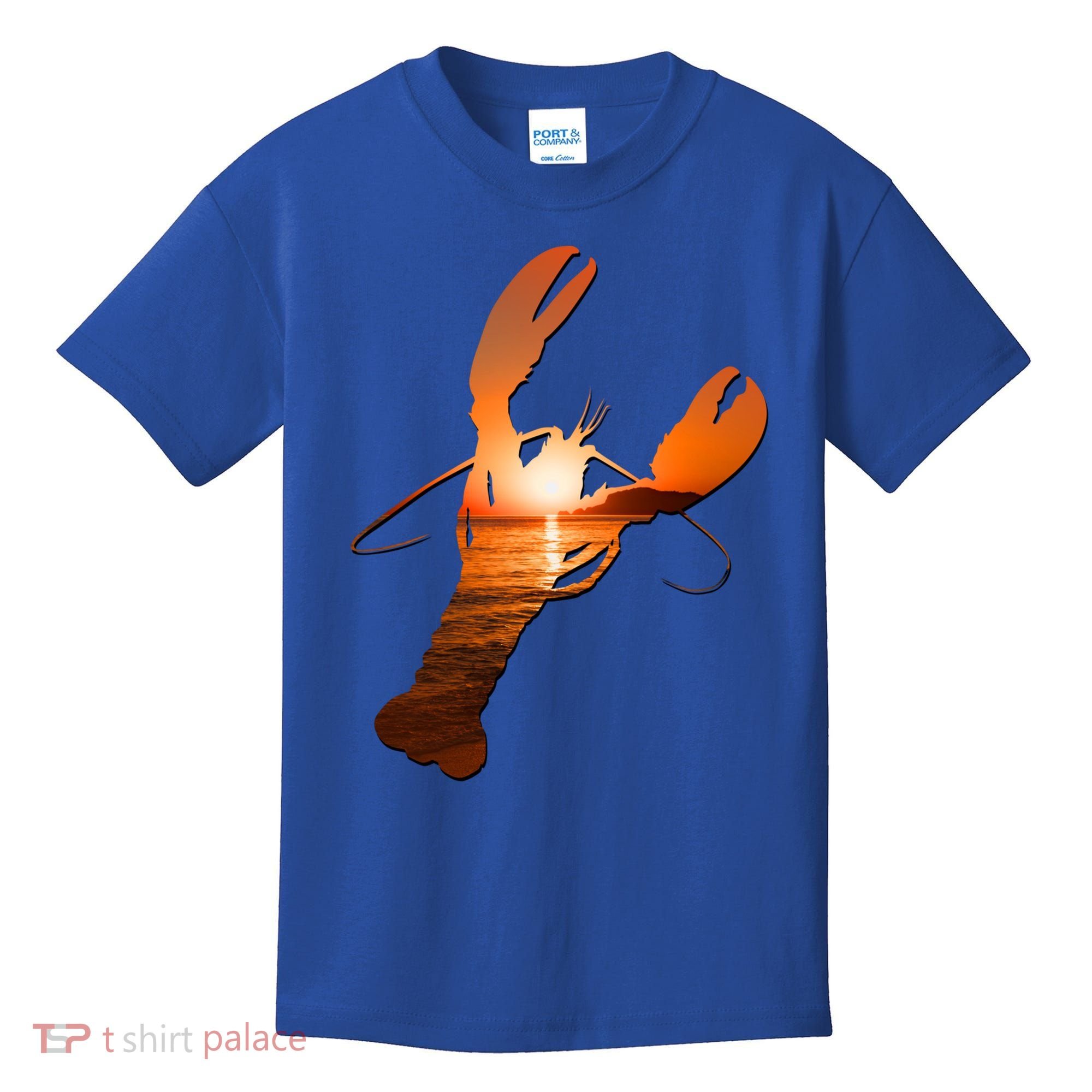 Lobster Lovers Silhouette Earth Day And Ocean Week Meaningful Gift Kids T-Shirt