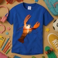 Lobster Lovers Silhouette Earth Day And Ocean Week Meaningful Gift Kids T-Shirt thumb 3