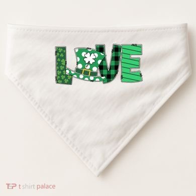 Love Leprechaun St Patricks Day Gift Cute Shamrock USA-Made Doggie Bandana