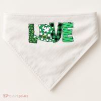 Love Leprechaun St Patricks Day Gift Cute Shamrock USA-Made Doggie Bandana thumb 0