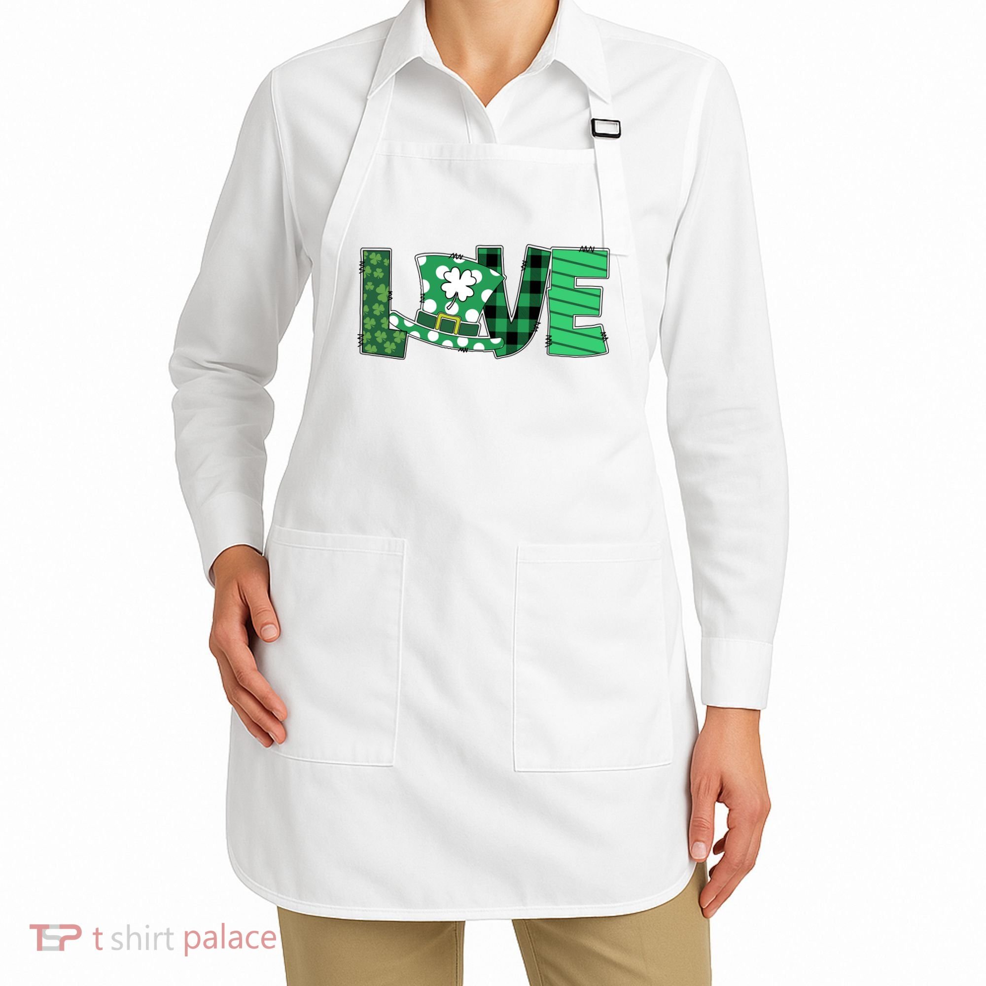 Love Leprechaun St Patricks Day Gift Cute Shamrock Apron