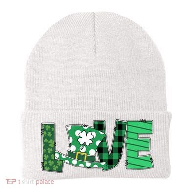 Love Leprechaun St Patricks Day Gift Cute Shamrock Beanie