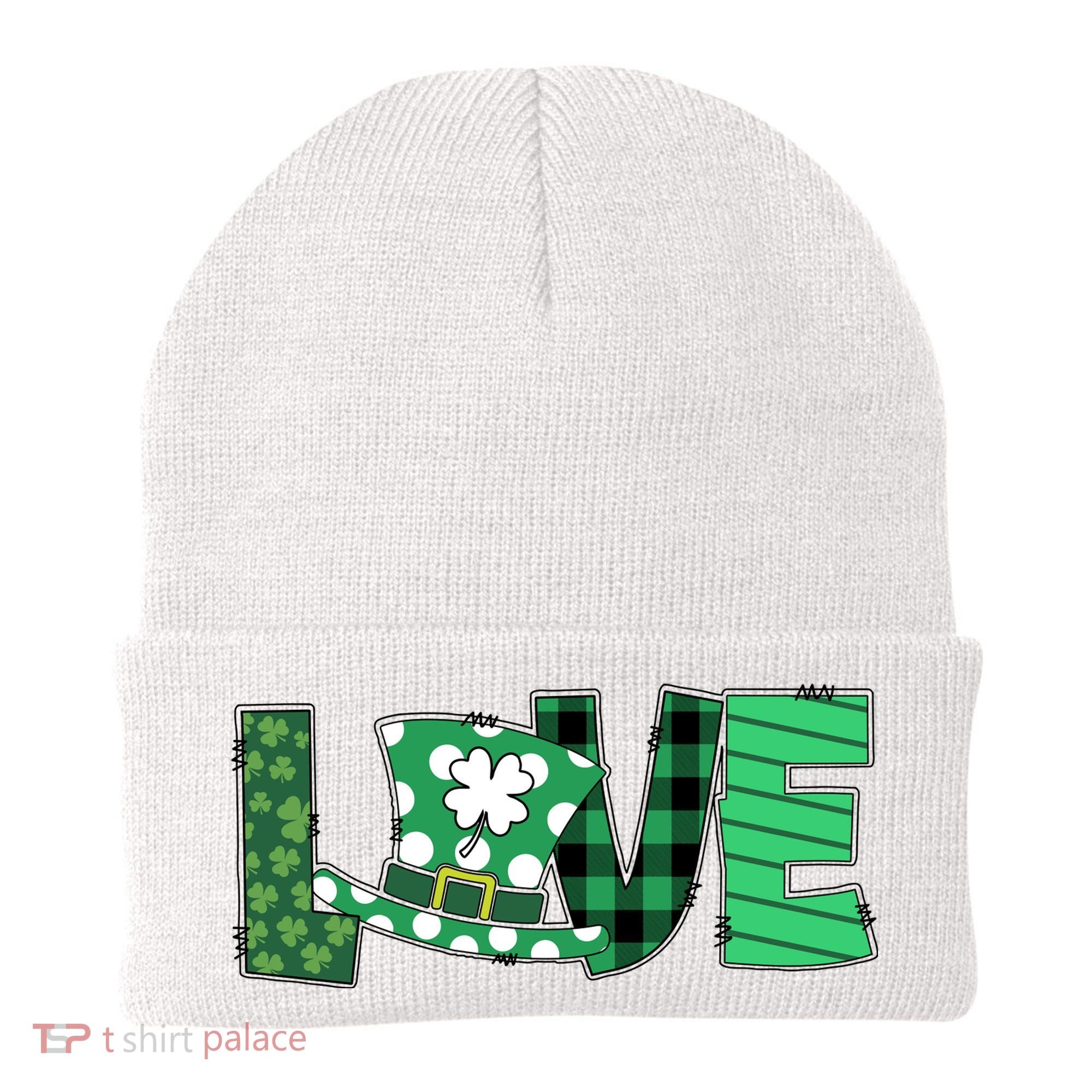 Love Leprechaun St Patricks Day Gift Cute Shamrock Beanie