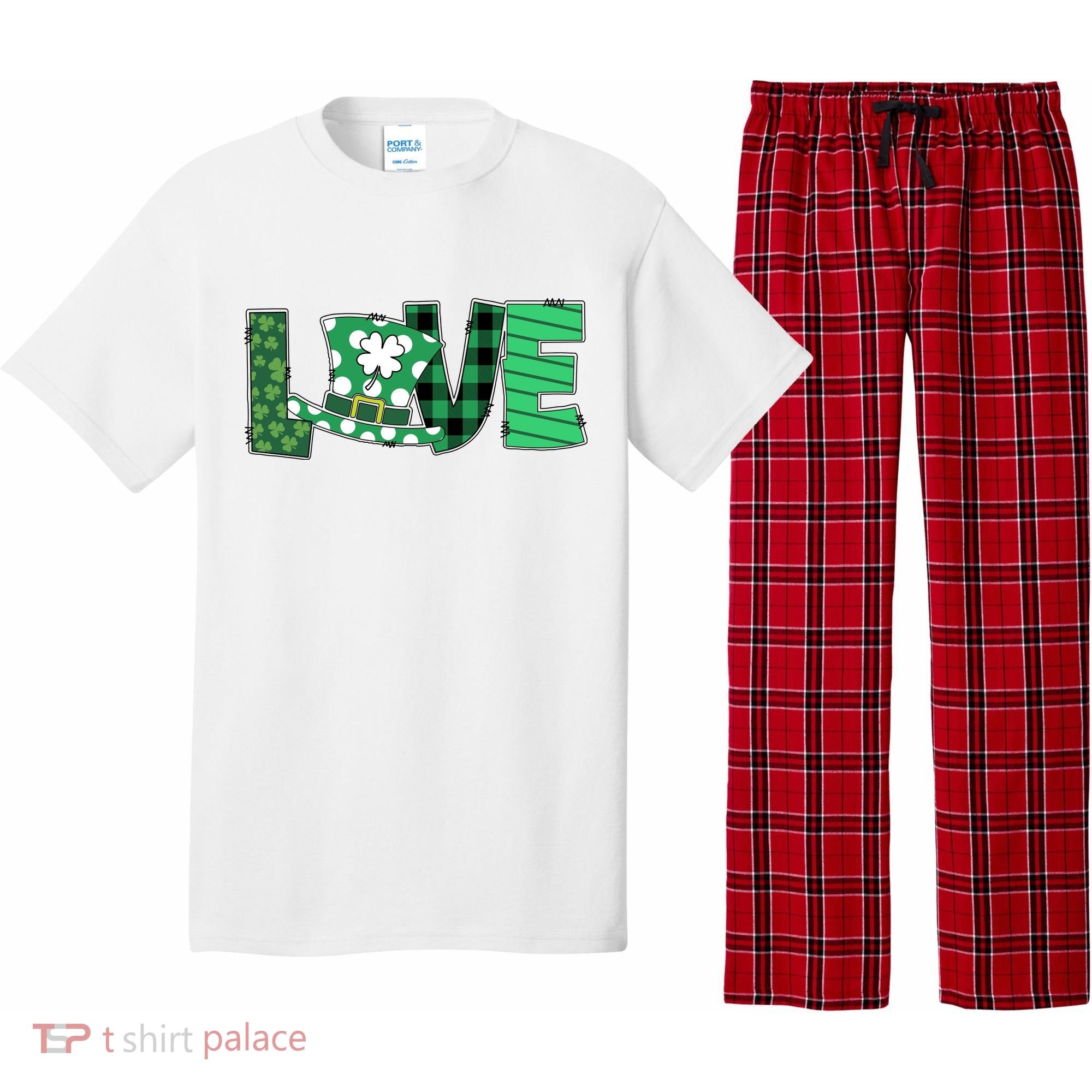 Love Leprechaun St Patricks Day Gift Cute Shamrock Pajama Set