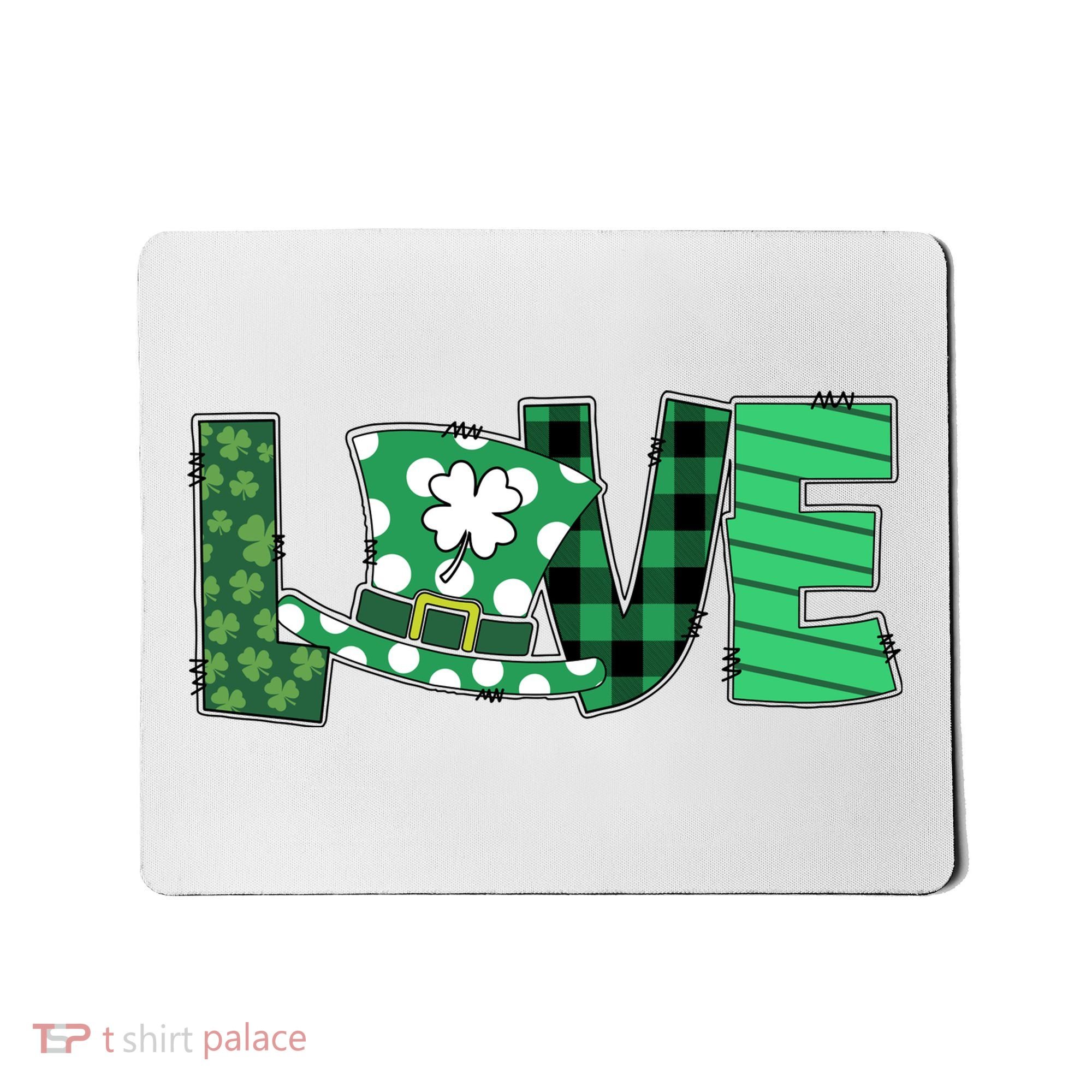 Love Leprechaun St Patricks Day Gift Cute Shamrock Mousepad
