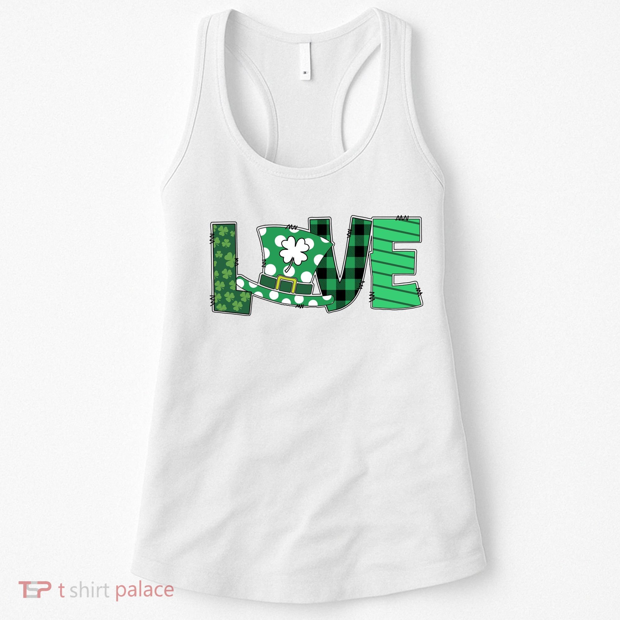 Love Leprechaun St Patricks Day Gift Cute Shamrock Women's Tank Top