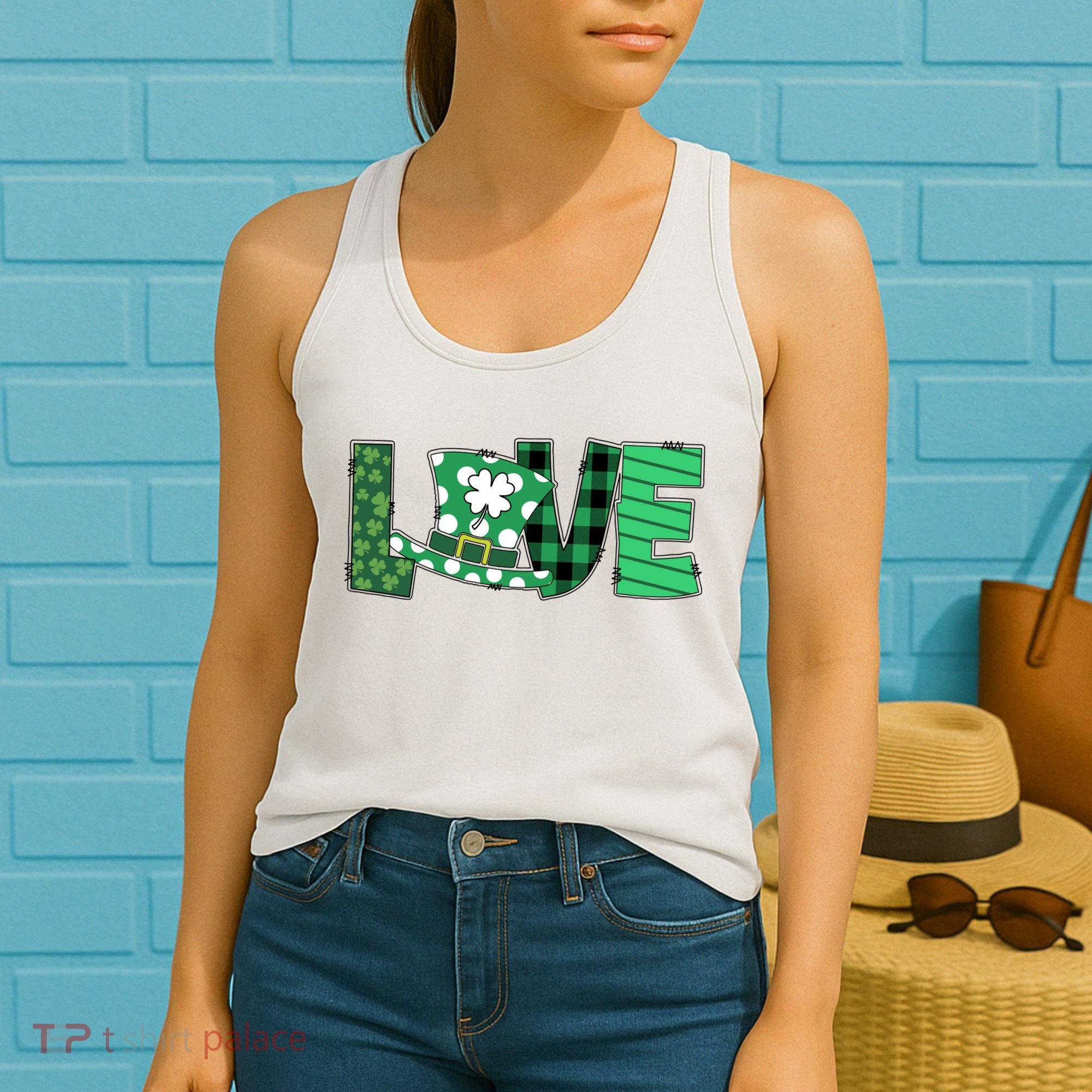 Love Leprechaun St Patricks Day Gift Cute Shamrock Women's Tank Top