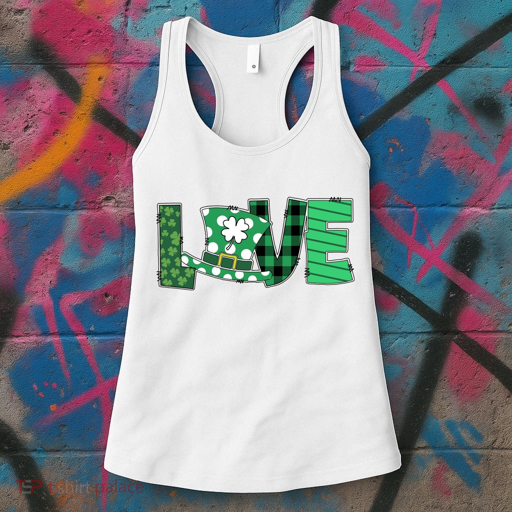 Love Leprechaun St Patricks Day Gift Cute Shamrock Women's Tank Top
