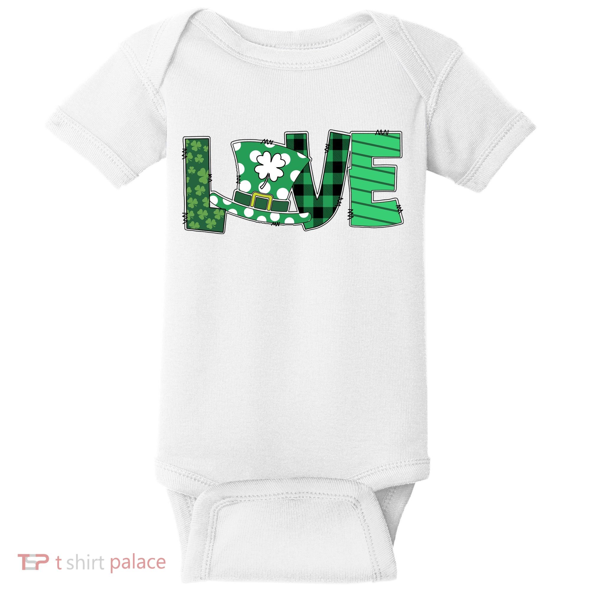 Love Leprechaun St Patricks Day Gift Cute Shamrock Baby Bodysuit