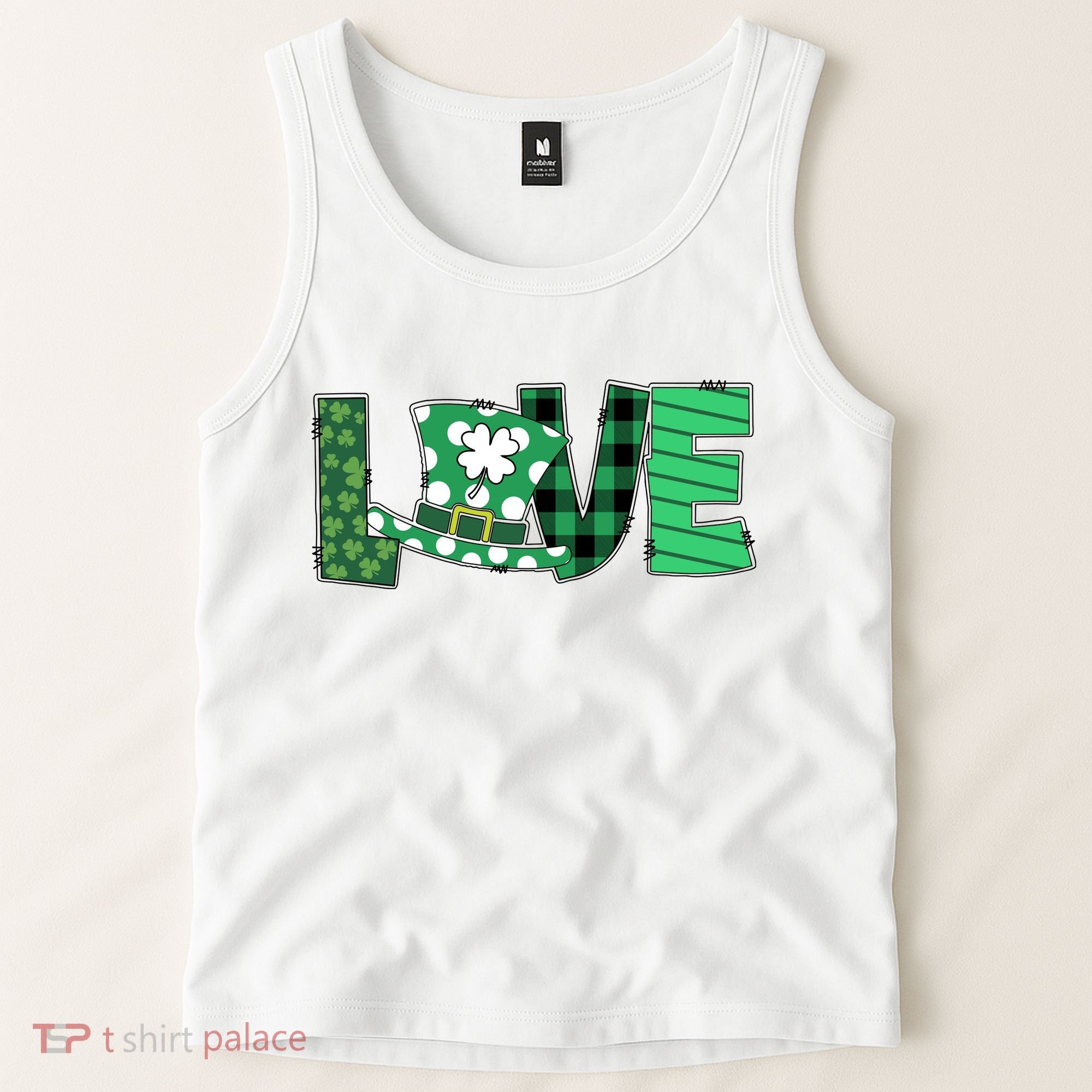 Love Leprechaun St Patricks Day Gift Cute Shamrock Tank Top