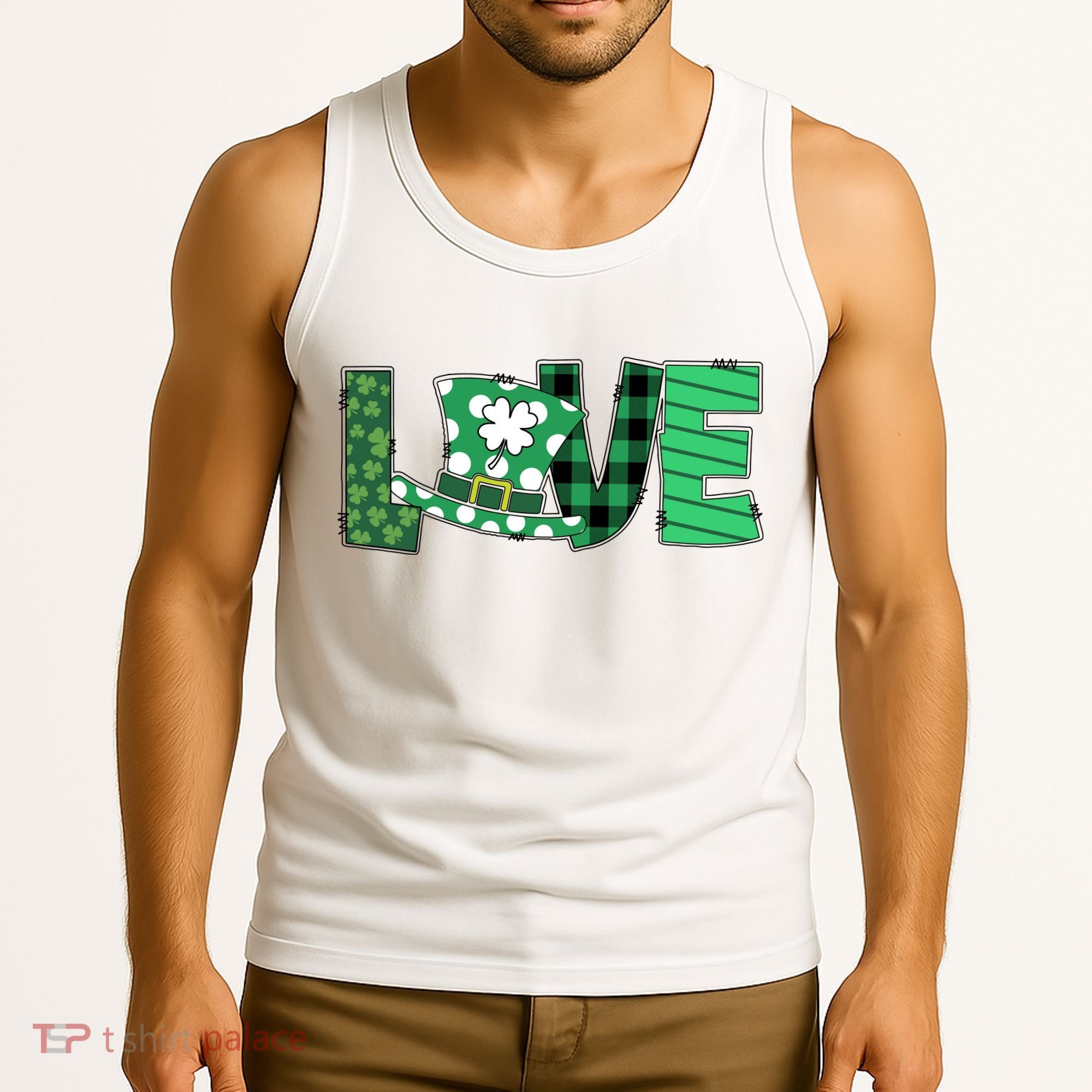 Love Leprechaun St Patricks Day Gift Cute Shamrock Tank Top