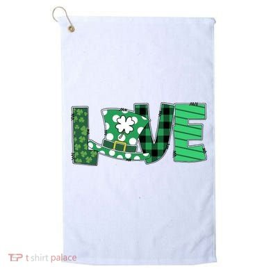 Love Leprechaun St Patricks Day Gift Cute Shamrock Golf Towel