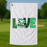 Love Leprechaun St Patricks Day Gift Cute Shamrock Golf Towel thumb 1