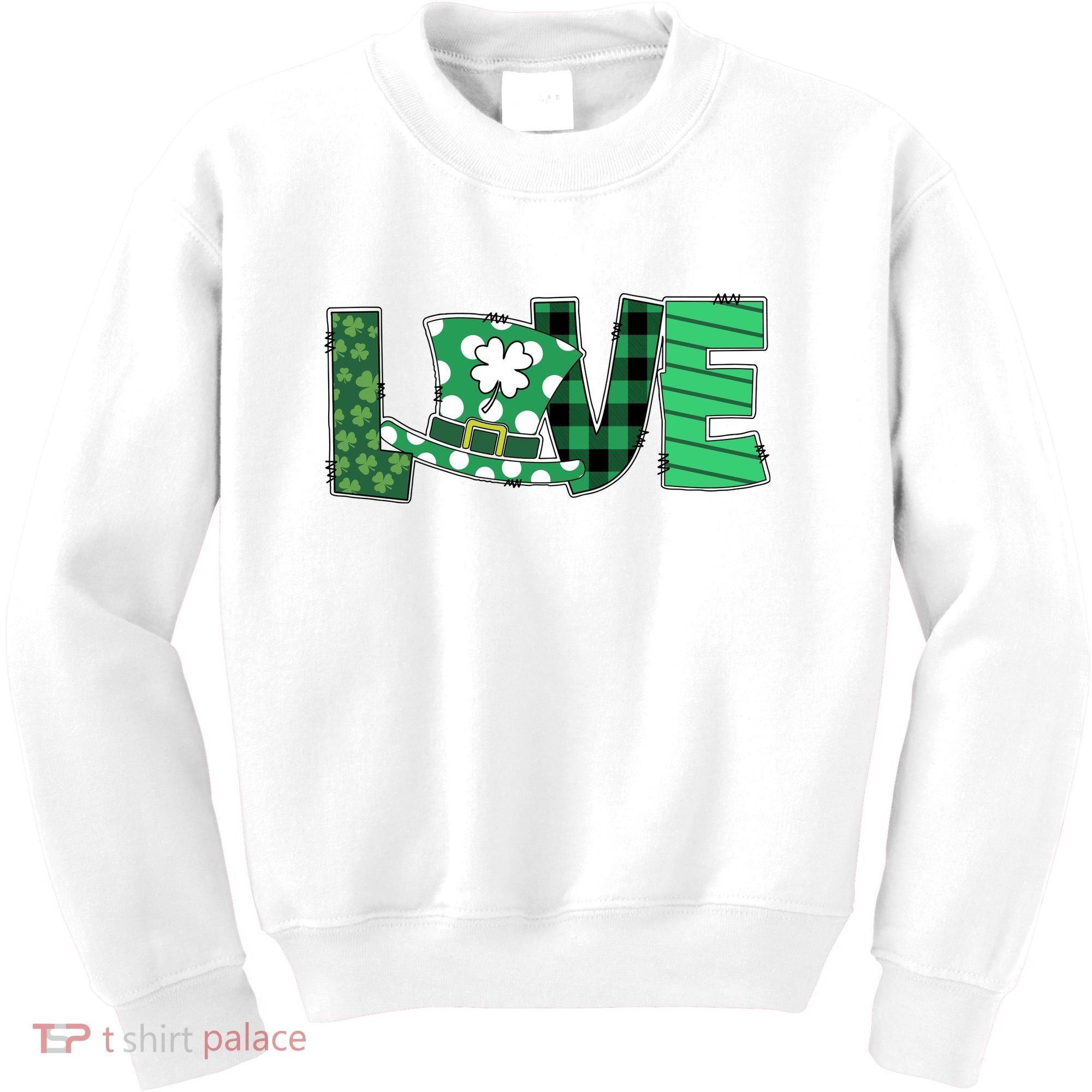 Love Leprechaun St Patricks Day Gift Cute Shamrock Kids Sweatshirt