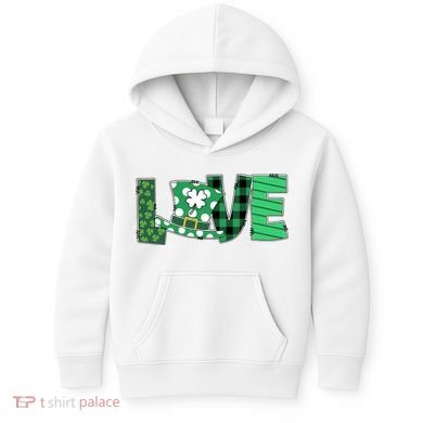 Love Leprechaun St Patricks Day Gift Cute Shamrock Kids Hoodie
