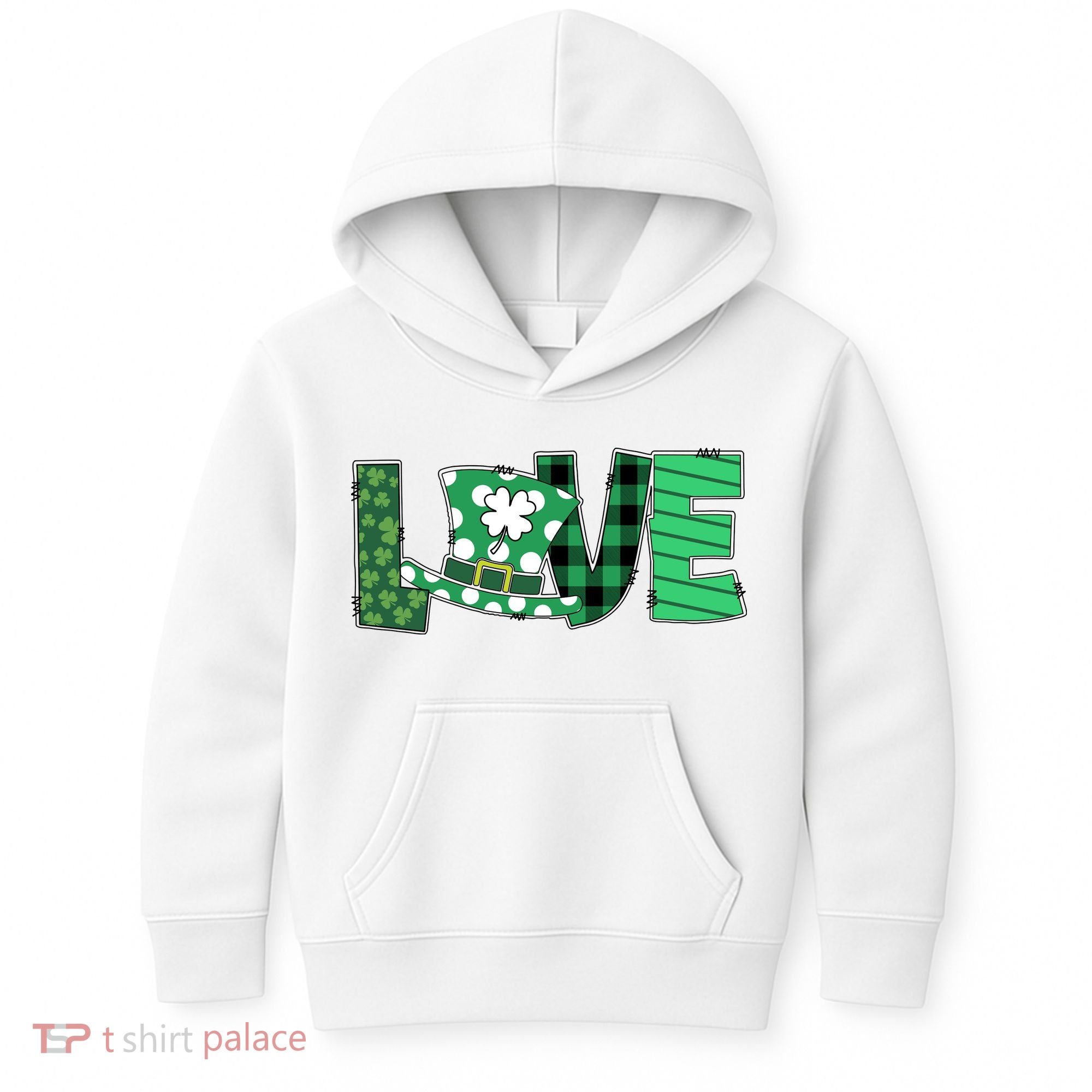 Love Leprechaun St Patricks Day Gift Cute Shamrock Kids Hoodie