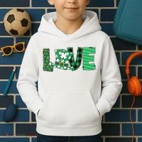 Love Leprechaun St Patricks Day Gift Cute Shamrock Kids Hoodie thumb 2