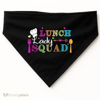 Lunch Lady Squad Cafeteria Worker Teacher Appreciation USA-Made Doggie Bandana