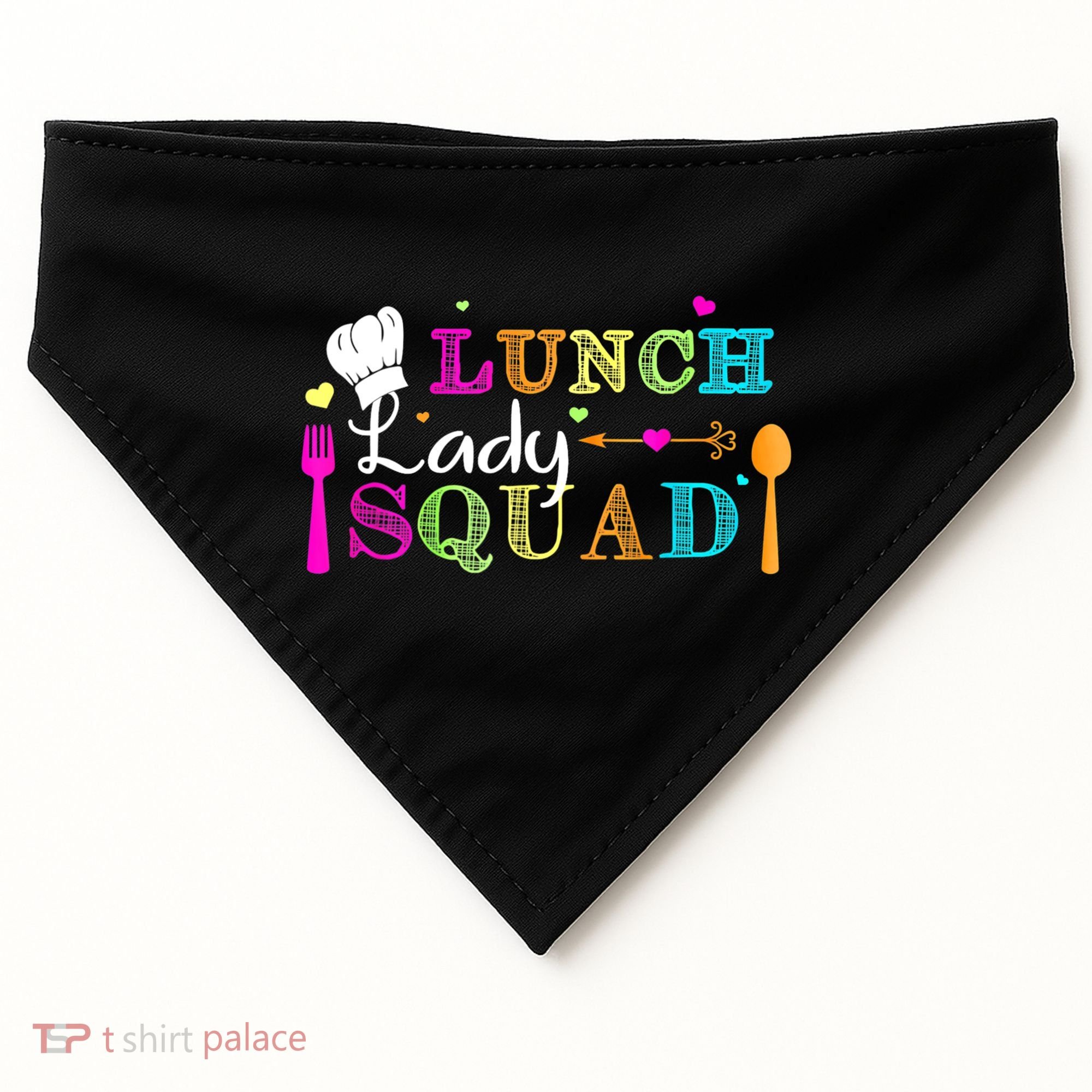 Lunch Lady Squad Cafeteria Worker Teacher Appreciation USA-Made Doggie Bandana