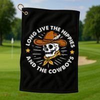 Long Live The Hippies And The Cowboys Golf Towel thumb 1