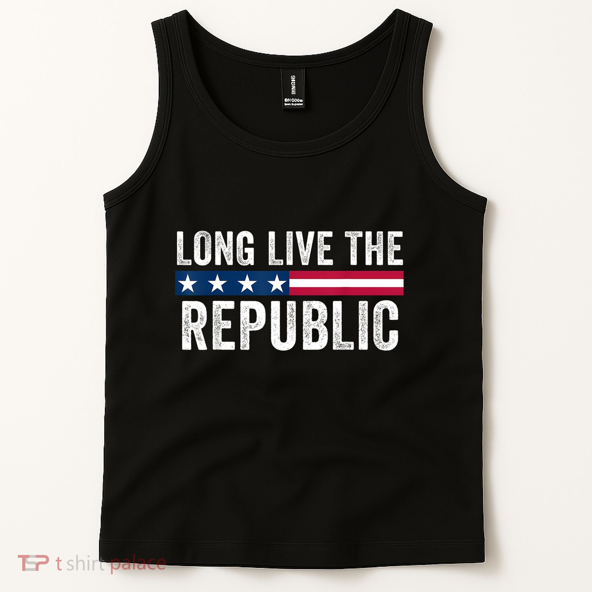 Long Live The Republic Patriotic American Flag Tank Top