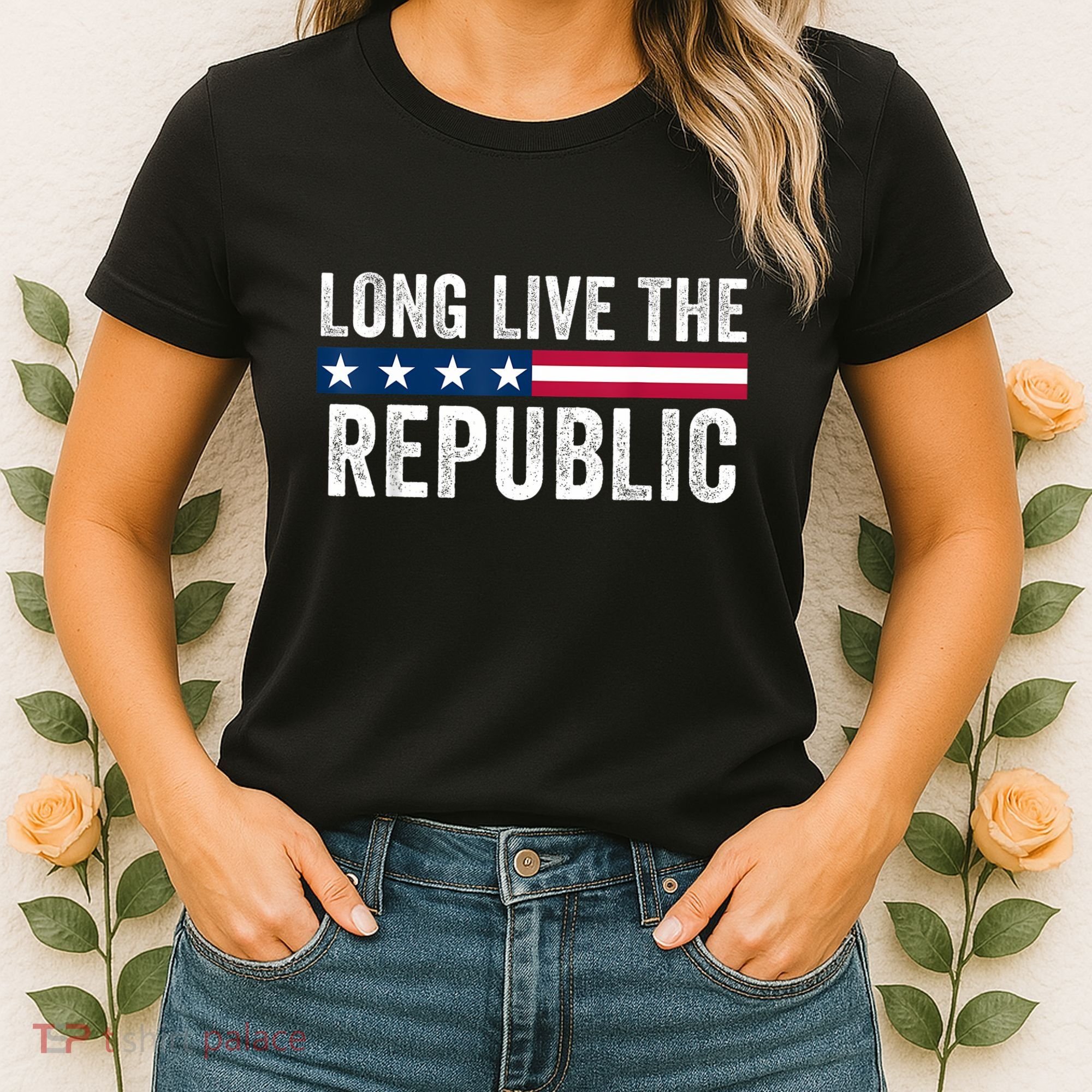Long Live The Republic Patriotic American Flag Women's T-Shirt