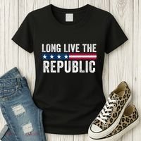 Long Live The Republic Patriotic American Flag Women's T-Shirt thumb 3