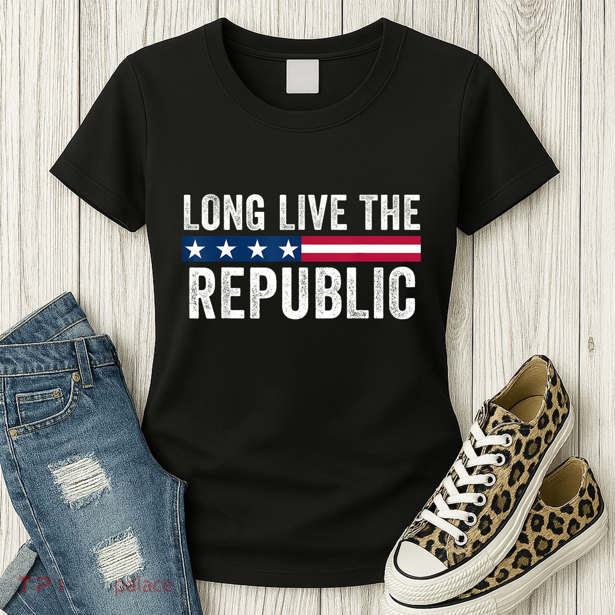 Long Live The Republic Patriotic American Flag Women's T-Shirt