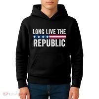 Long Live The Republic Patriotic American Flag Kids Hoodie thumb 4
