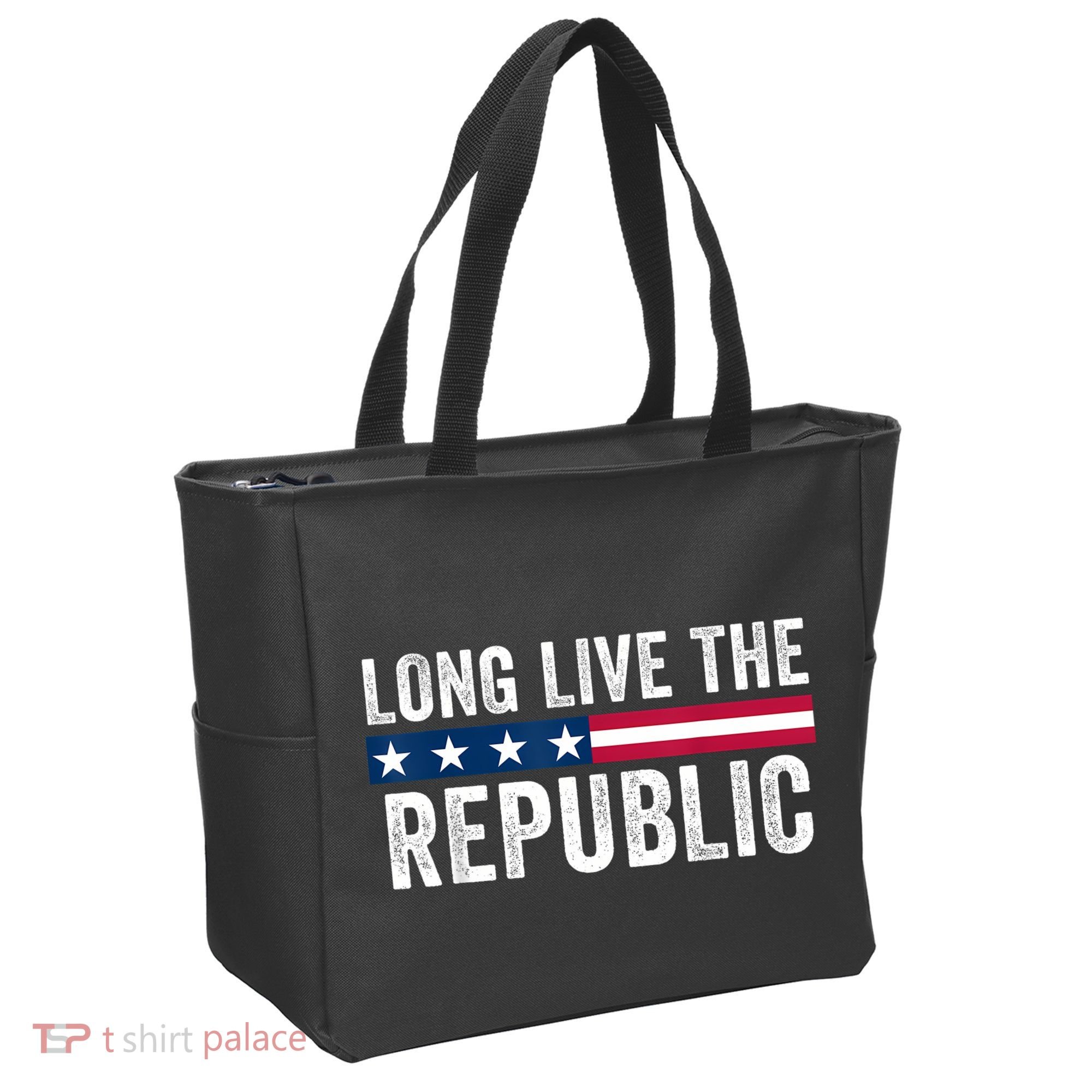 Long Live The Republic Patriotic American Flag Tote Bag
