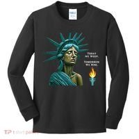 Lady Liberty Today We Weep Tomorrow We Rise For The Usa Kids Long Sleeve Shirt thumb 0