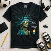 Lady Liberty Today We Weep Tomorrow We Rise For The Usa Kids Tie-Dye T-Shirt thumb 2