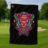 Leo Lion Tribal Golf Towel thumb 1